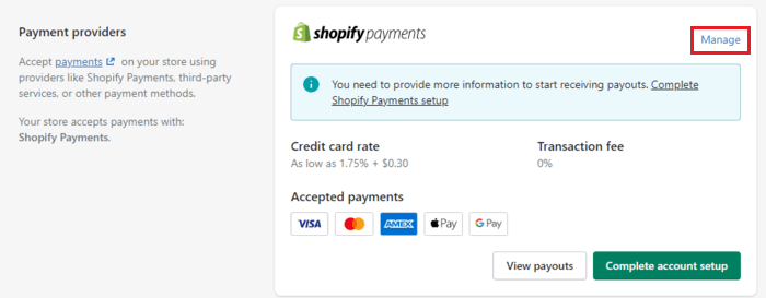 test credit card shopify