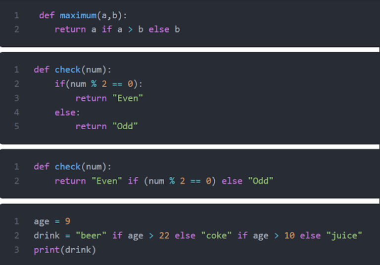 python one line if variable assignment