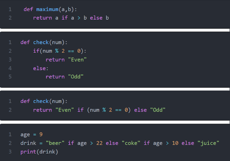 python if else in one line