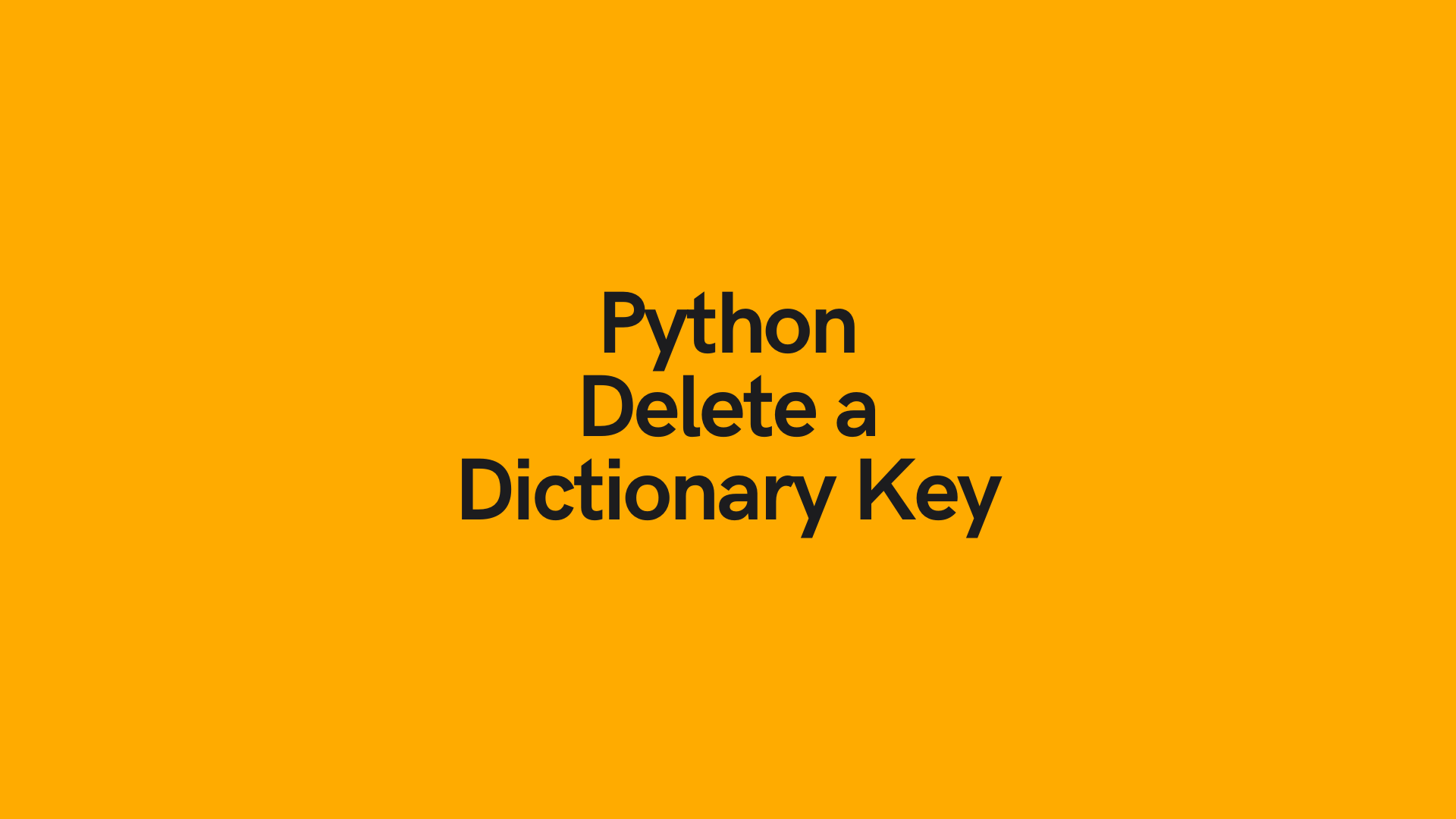Delete key from dictionary python