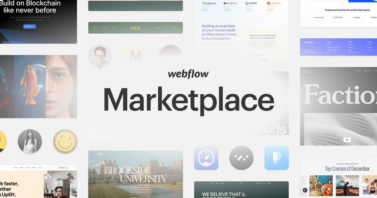 webflow marketplace