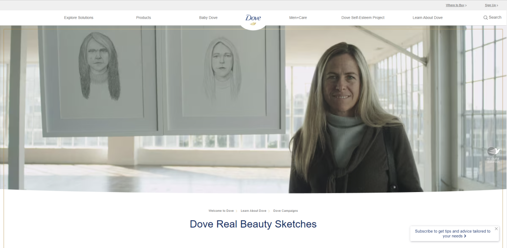 Dove's Real Beauty Project Microsite