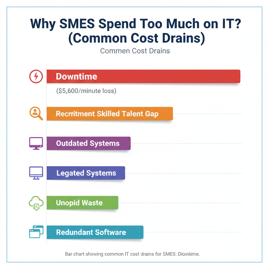 How SMEs Reduce IT Costs by 30% with Managed IT Services Common IT cost drains for SMEs such as downtime and outdated systems