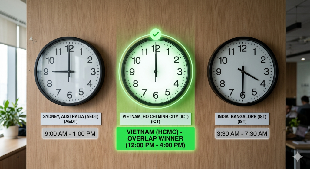 Vietnam vs India Software Outsourcing: Australian Startup Guide 2026 Timezone comparison Australia Vietnam India for offshore development